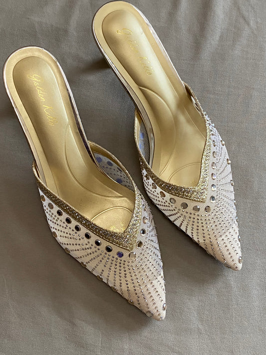 Golden Kello Kitten Heels