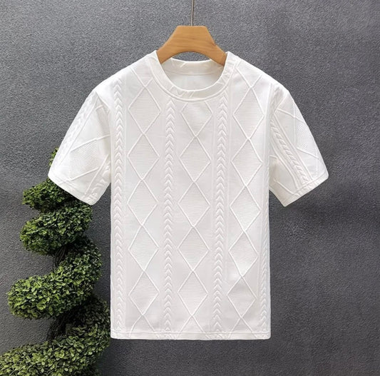 Black Men's Ice Silk Short-Sleeved T-Shirt.