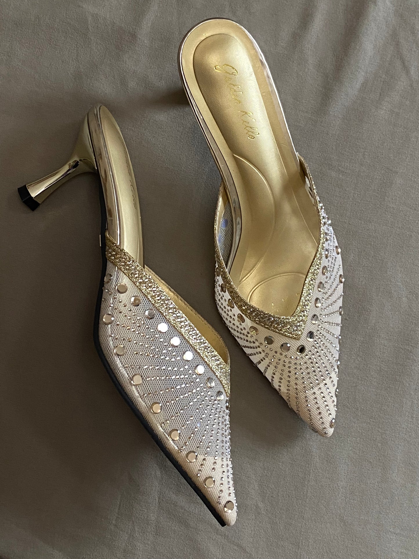 Golden Kello Kitten Heels